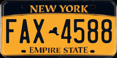 NY license plate FAX4588
