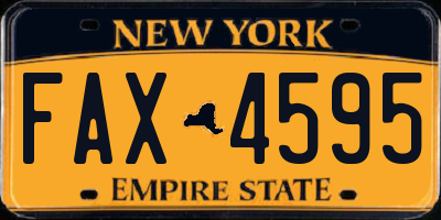 NY license plate FAX4595