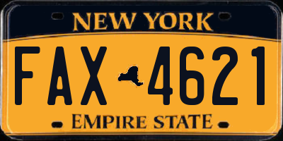 NY license plate FAX4621