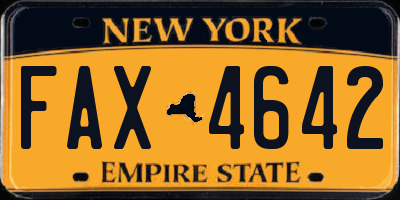 NY license plate FAX4642