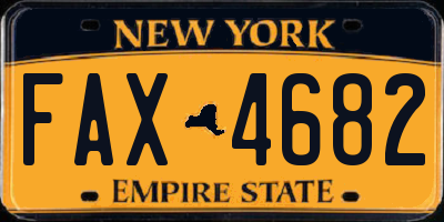 NY license plate FAX4682