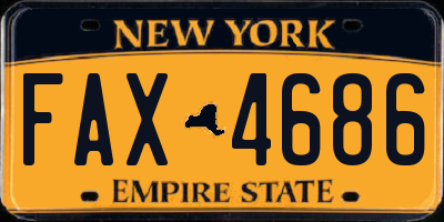 NY license plate FAX4686