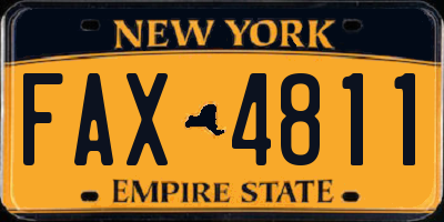 NY license plate FAX4811