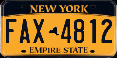 NY license plate FAX4812