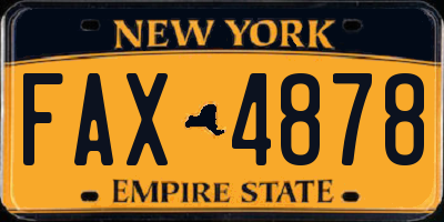 NY license plate FAX4878