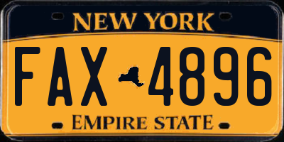 NY license plate FAX4896