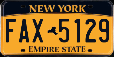 NY license plate FAX5129