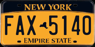 NY license plate FAX5140