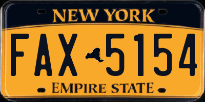 NY license plate FAX5154