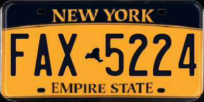 NY license plate FAX5224