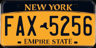 NY license plate FAX5256