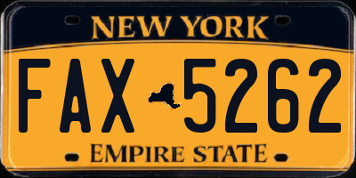 NY license plate FAX5262