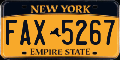 NY license plate FAX5267