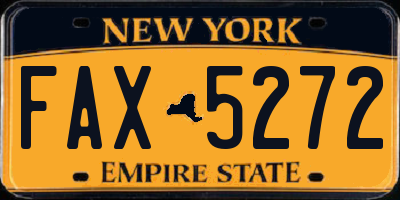 NY license plate FAX5272