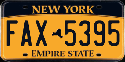 NY license plate FAX5395