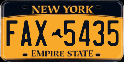 NY license plate FAX5435