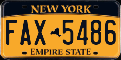NY license plate FAX5486