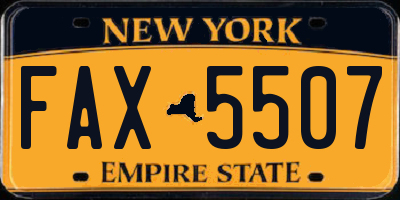 NY license plate FAX5507