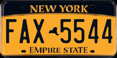 NY license plate FAX5544