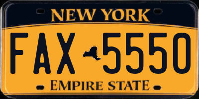 NY license plate FAX5550