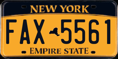NY license plate FAX5561
