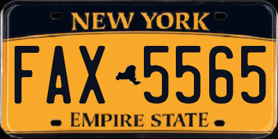 NY license plate FAX5565