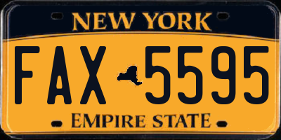 NY license plate FAX5595