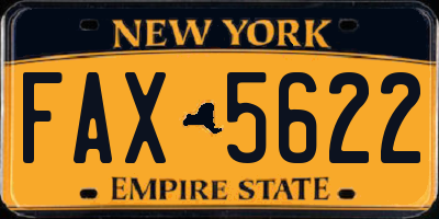NY license plate FAX5622