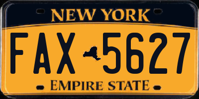 NY license plate FAX5627