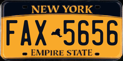 NY license plate FAX5656