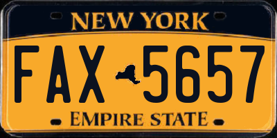 NY license plate FAX5657