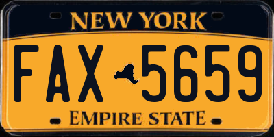 NY license plate FAX5659