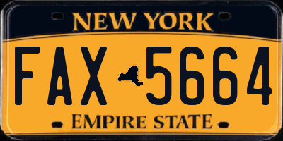 NY license plate FAX5664