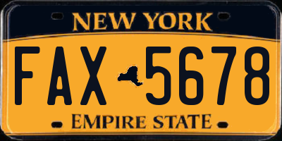 NY license plate FAX5678