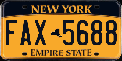 NY license plate FAX5688