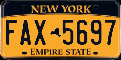 NY license plate FAX5697
