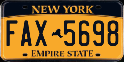 NY license plate FAX5698