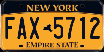 NY license plate FAX5712