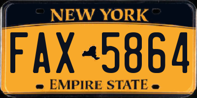 NY license plate FAX5864