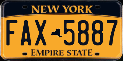 NY license plate FAX5887