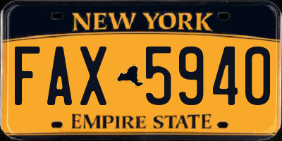 NY license plate FAX5940