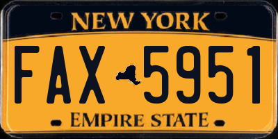 NY license plate FAX5951