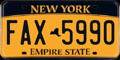 NY license plate FAX5990