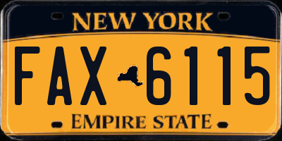 NY license plate FAX6115