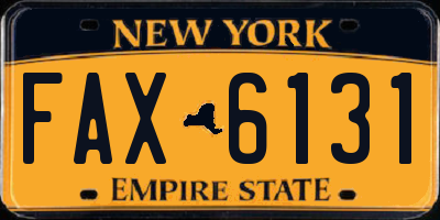 NY license plate FAX6131