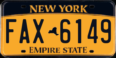 NY license plate FAX6149