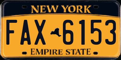 NY license plate FAX6153