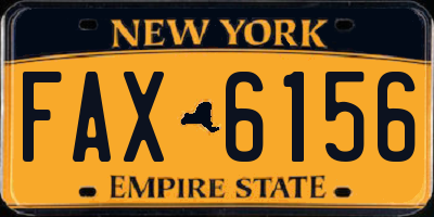 NY license plate FAX6156