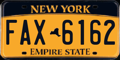 NY license plate FAX6162