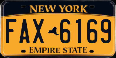 NY license plate FAX6169